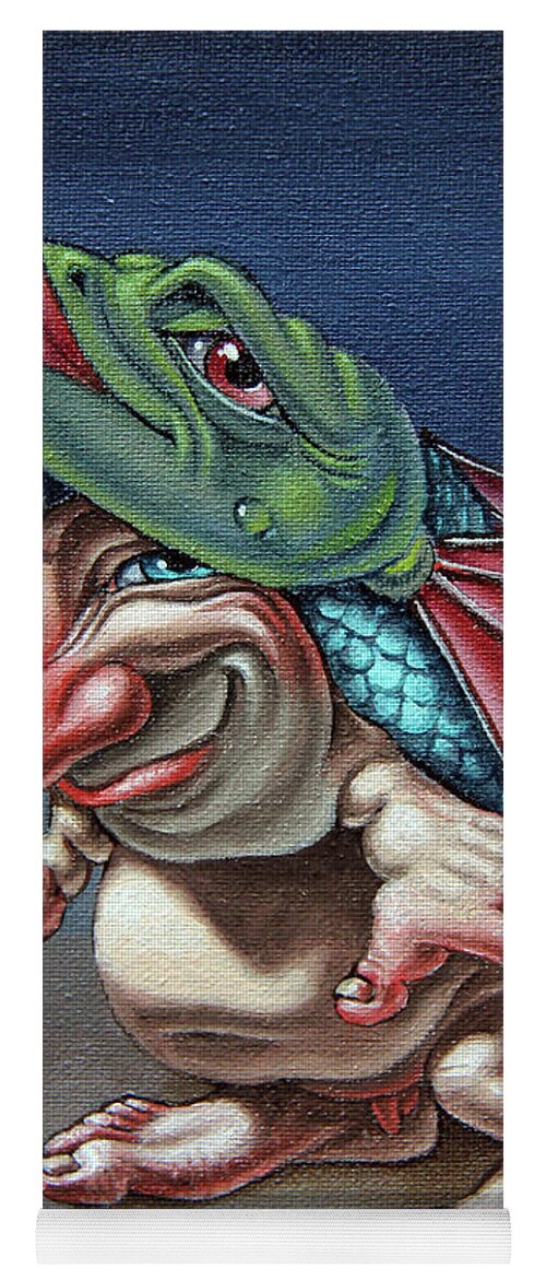 Painting Yoga Mat featuring the painting In a Fish Suit. by Victor Molev