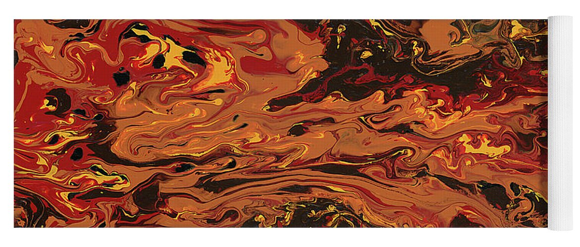 Abstract Yoga Mat featuring the painting In Flames by Matthew Mezo