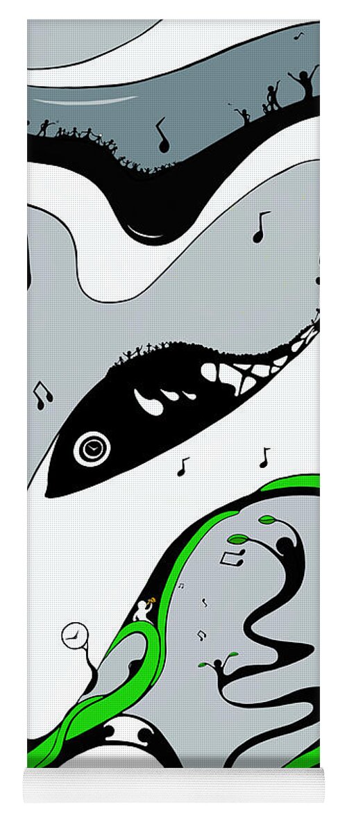 Jazz Yoga Mat featuring the drawing In Harmony by Craig Tilley
