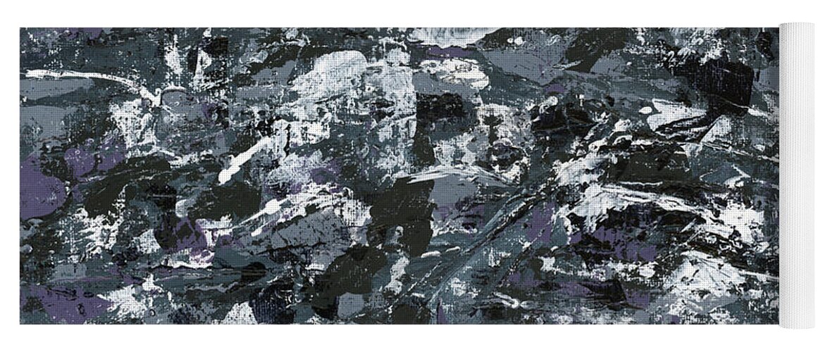 Abstract Yoga Mat featuring the painting In Rubble by Matthew Mezo