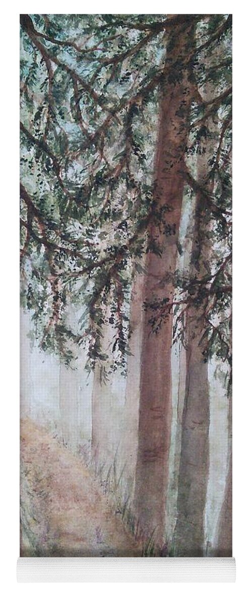 Trees Yoga Mat featuring the painting In the Mist by Susan Nielsen