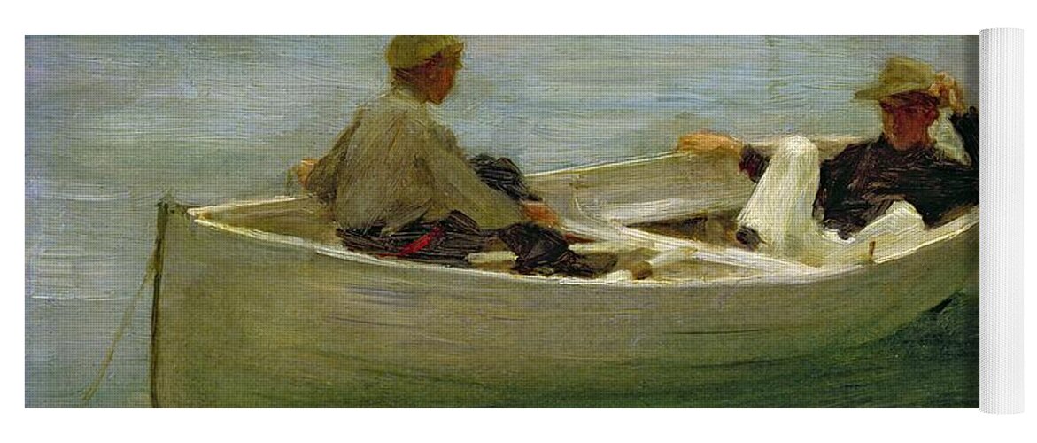 Rowing Yoga Mat featuring the painting In the Rowing Boat by Henry Scott Tuke