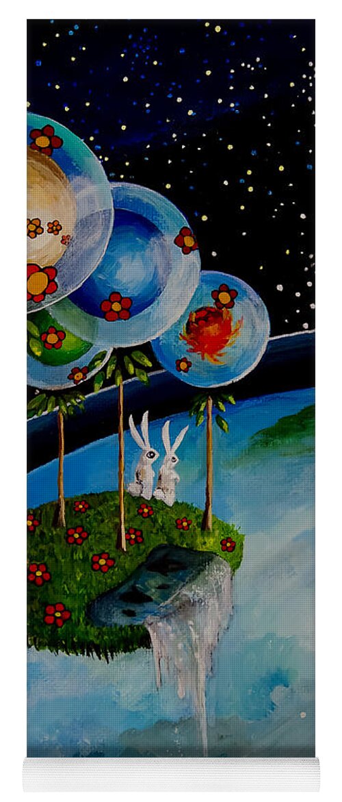 Space Yoga Mat featuring the painting In The Sky There is No East or West by Mindy Huntress