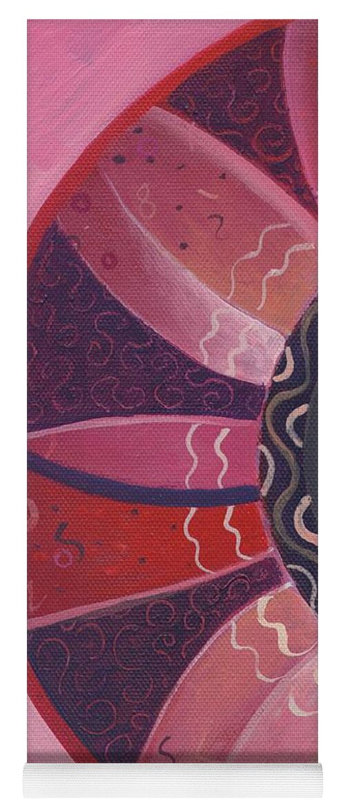Red Yoga Mat featuring the painting In-tu-it by Helena Tiainen
