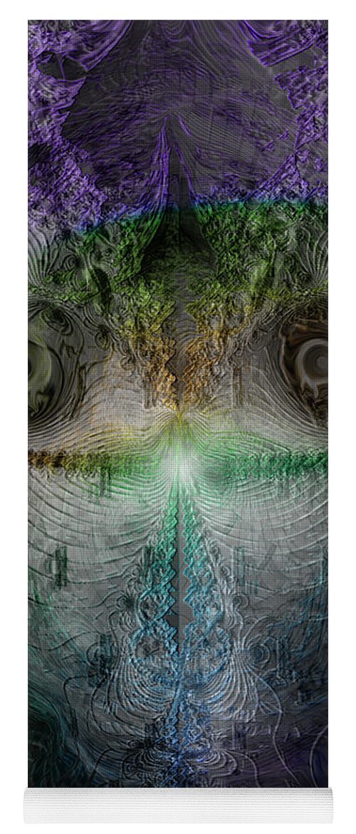 Dark Art Yoga Mat featuring the digital art Inner Silence by Linda Sannuti