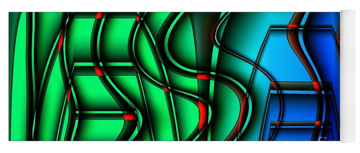 Abstract Yoga Mat featuring the digital art Inside the Toaster by Ronald Bissett