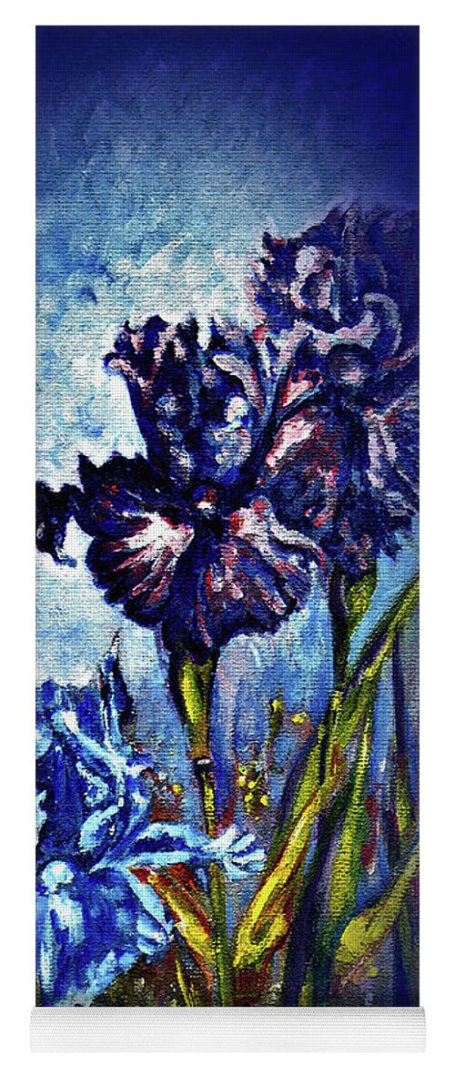 Flowers Yoga Mat featuring the painting Iris by Harsh Malik