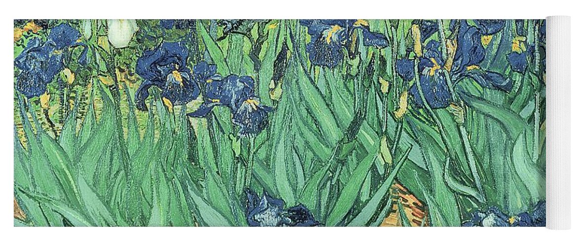 Irises Yoga Mat featuring the painting Irises by Vincent Van Gogh by Vincent Van Gogh