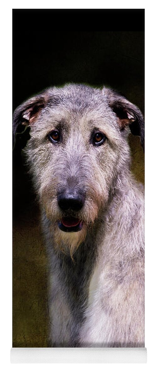 Wolfhound Yoga Mat featuring the photograph Irish Wolfhound Portrait by Diana Andersen