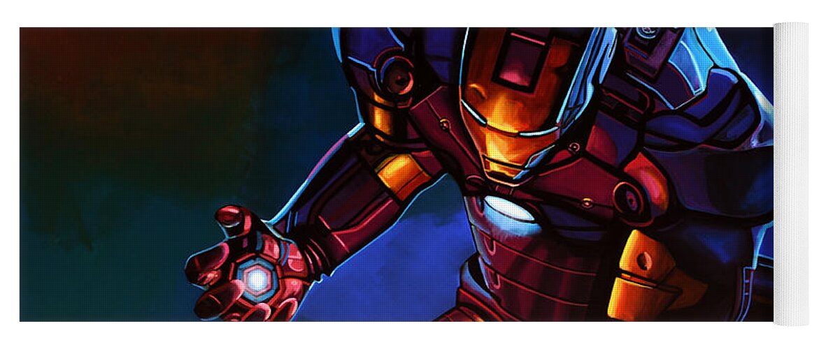 Iron Man Yoga Mat featuring the painting Iron Man by Paul Meijering