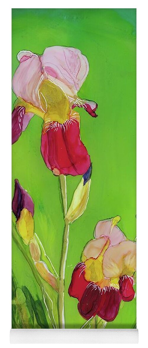 Realistic Yoga Mat featuring the painting Irresistible Iris by Bonny Butler