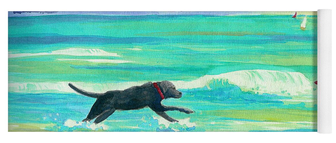 Dog Yoga Mat featuring the painting Islamorada Dog by Anne Marie Brown