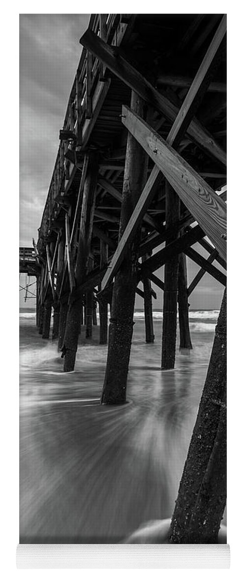 Isle Of Palms Yoga Mat featuring the photograph Isle of Palms Pier Water in Motion by Donnie Whitaker