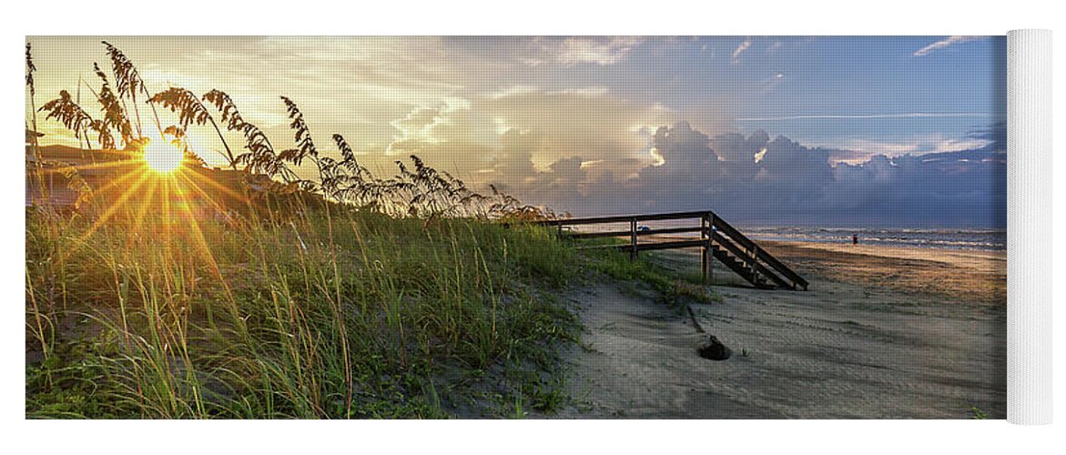 Isle Of Palms Yoga Mat featuring the photograph Isle of Palms Sunstar by Donnie Whitaker
