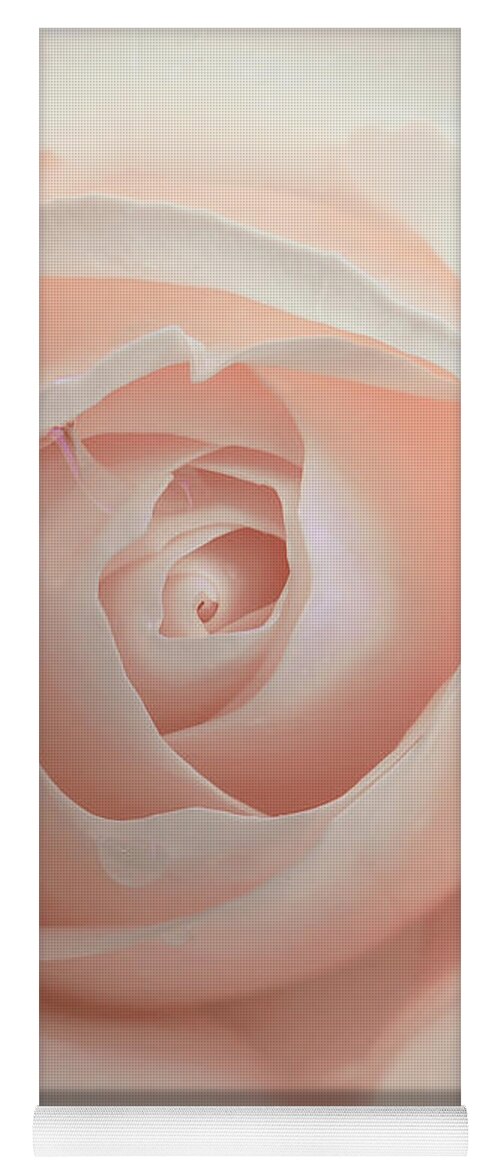 Rose Yoga Mat featuring the photograph Ivory Peach Pastel Rose Flower by Jennie Marie Schell
