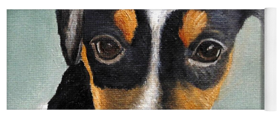 Jack Russell Terrier Yoga Mat featuring the painting Doe-eyed Glance by Angeles M Pomata