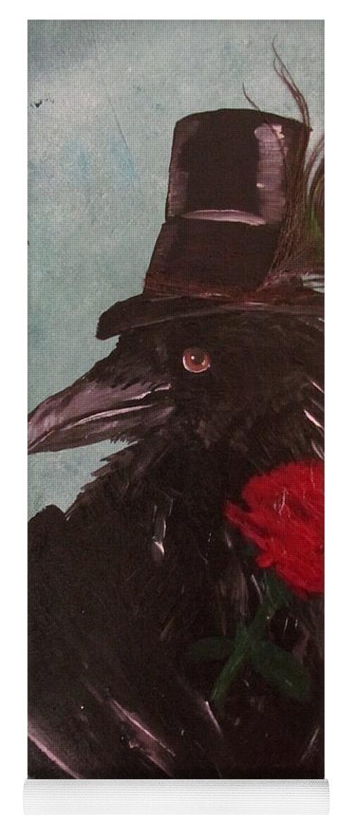 Raven Yoga Mat featuring the painting Jack the Ladd by Susan Voidets