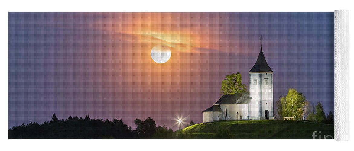 Color Image Yoga Mat featuring the photograph Jamnik Church, Slovenia by Henk Meijer Photography