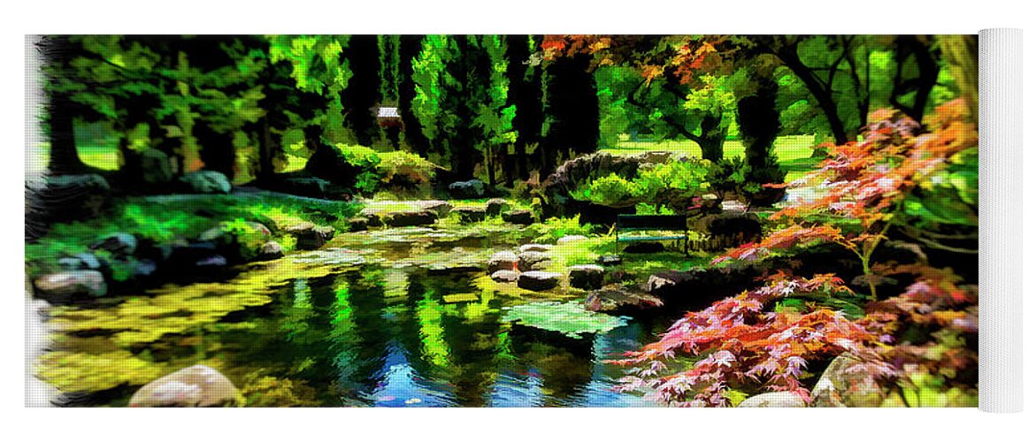 Sonnenberg Gardens Yoga Mat featuring the photograph Japanese Garden by Monroe Payne