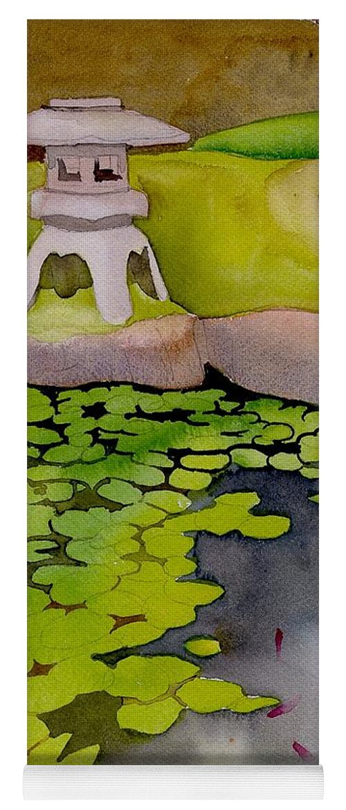 Japanese Yoga Mat featuring the painting Japanese Garden by Yolanda Koh