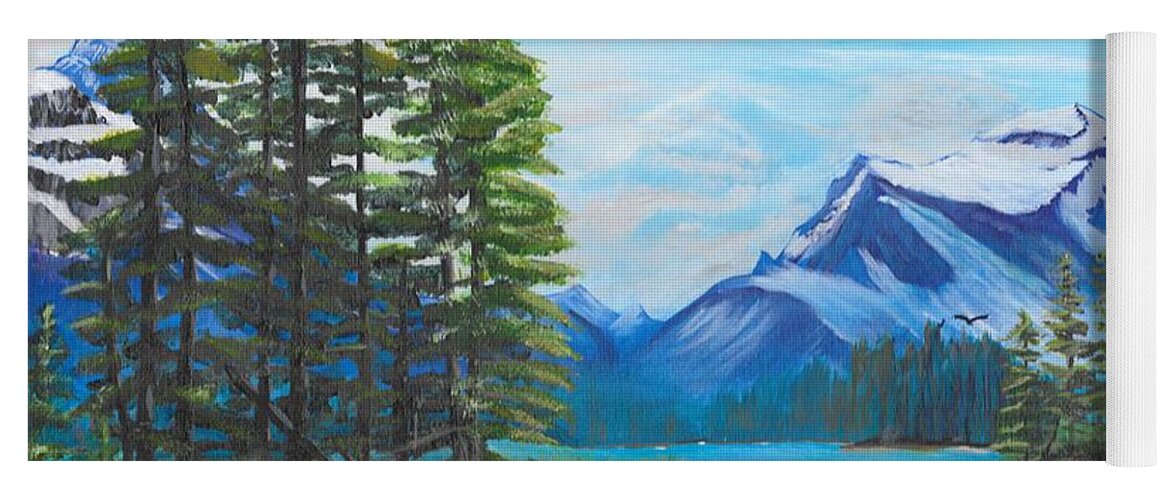 Mountains Yoga Mat featuring the painting Jasper Moutains by David Bigelow