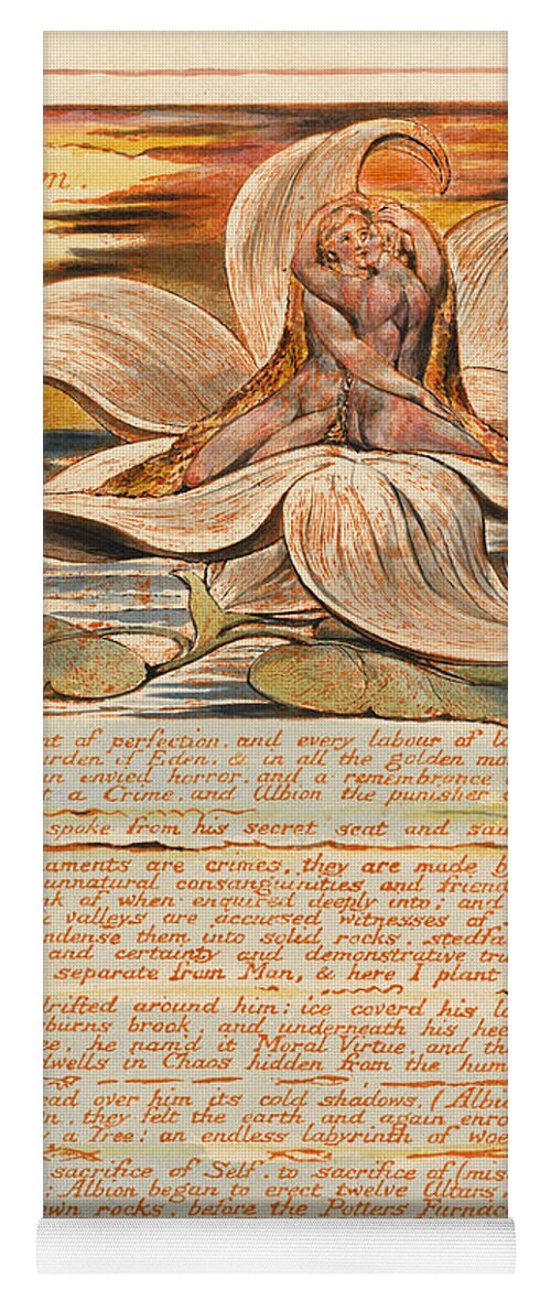 William Blake Yoga Mat featuring the drawing Jerusalem. Plate 28 by William Blake