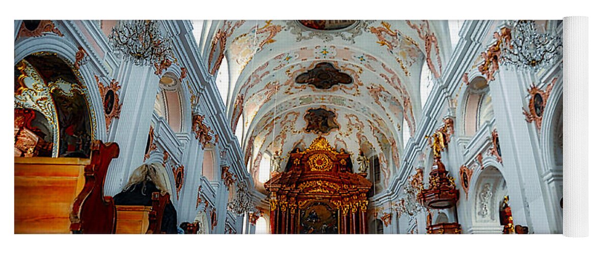 Lucerne Yoga Mat featuring the photograph Jesuit Church of Lucerne by Richard Gehlbach