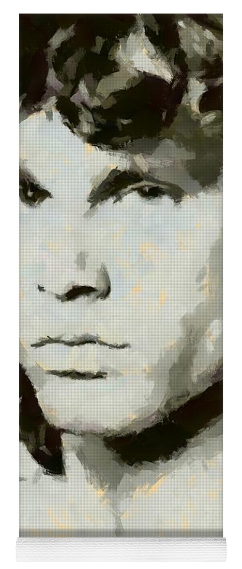 Portrait Yoga Mat featuring the painting Jim Morrison by Dragica Micki Fortuna