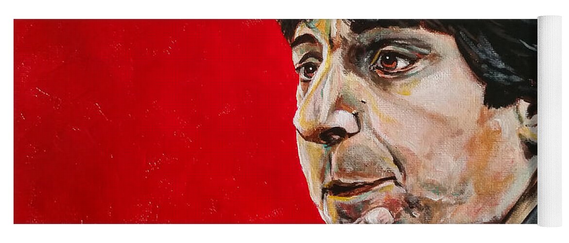 Portrait Yoga Mat featuring the painting Jimmy V by Joel Tesch