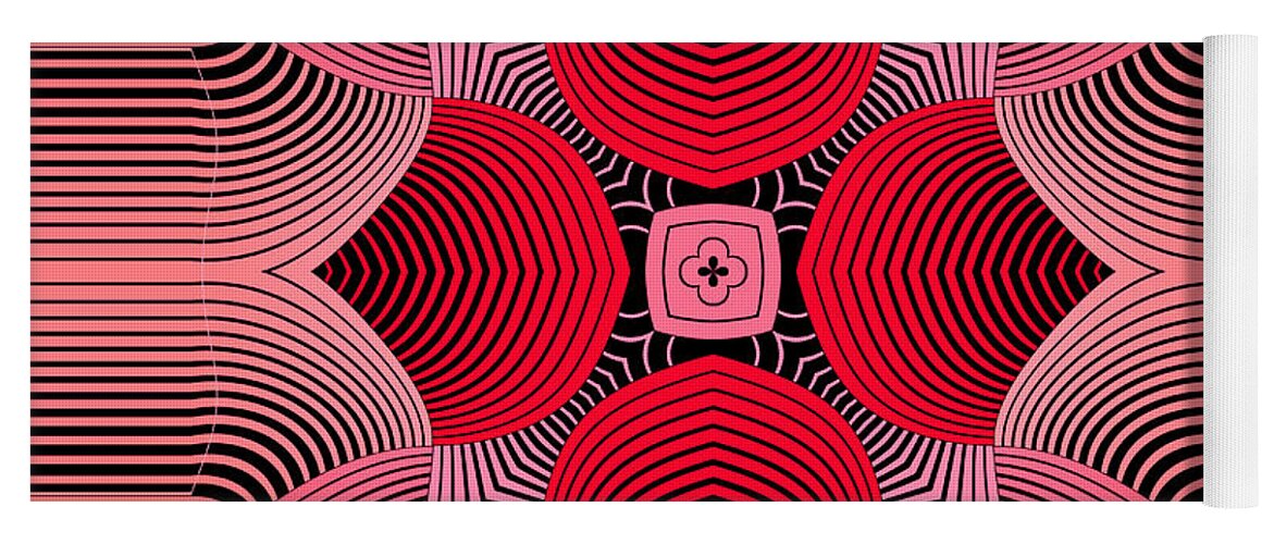 Red Yoga Mat featuring the digital art Kal - 36c77 by Variance Collections