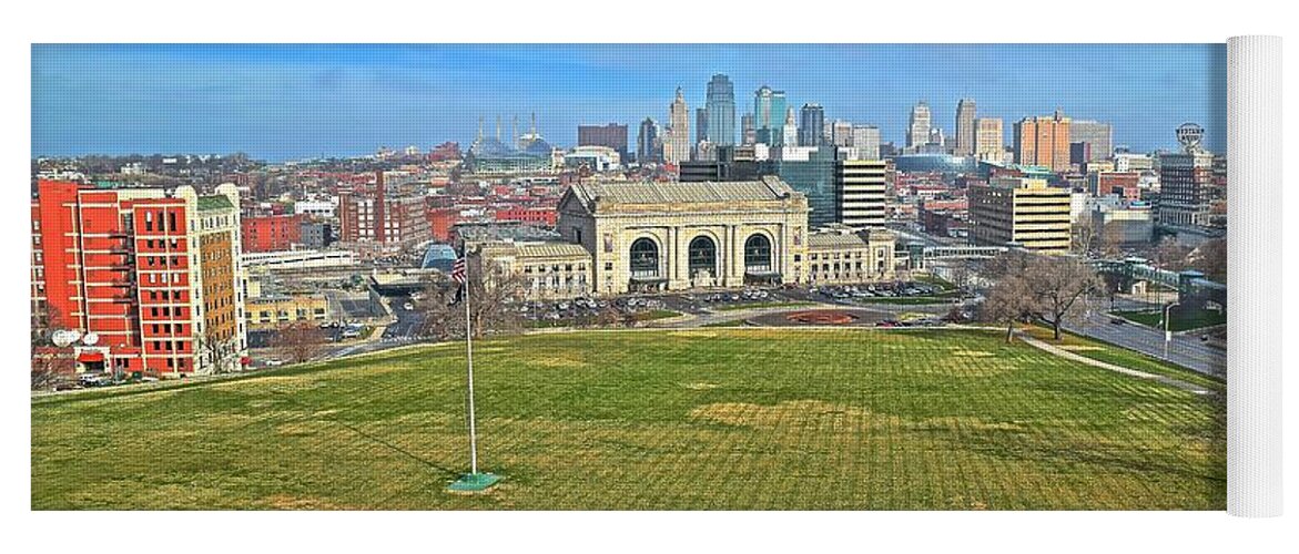 Kansas Yoga Mat featuring the photograph Kansas City Wide Angle by Frozen in Time Fine Art Photography