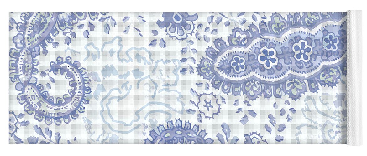 Paisley Yoga Mat featuring the painting Kasbah Blue Paisley by Mindy Sommers