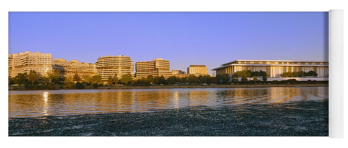 Photography Yoga Mat featuring the photograph Kennedy Center And Watergate Hotel by Panoramic Images