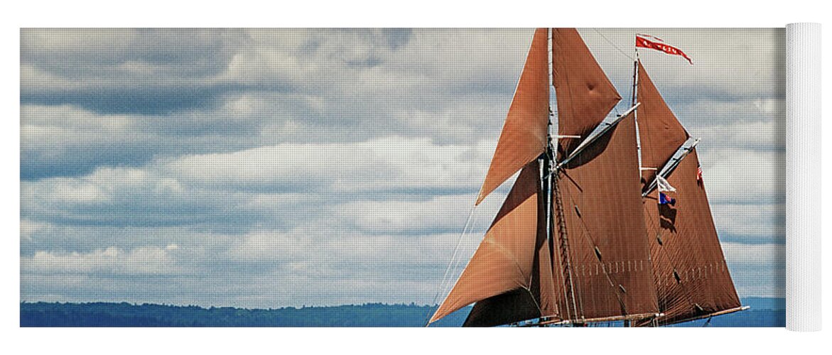 Windjammer Yoga Mat featuring the photograph Ketch Angelique by Fred LeBlanc