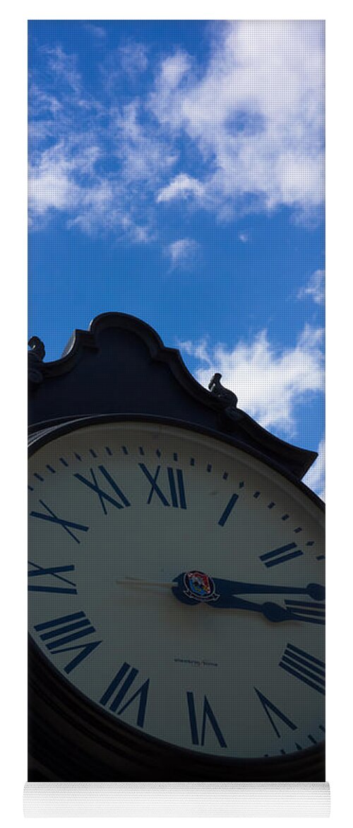 Clock Yoga Mat featuring the photograph Key West Street Clock by Ed Gleichman
