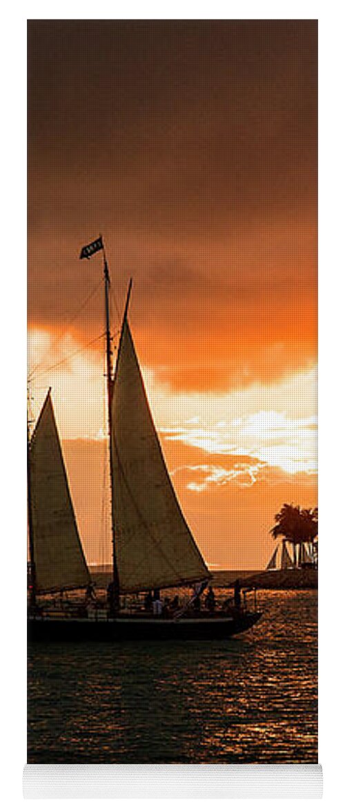 Jigsaw Puzzle Yoga Mat featuring the photograph Key West Sunset by Carole Gordon