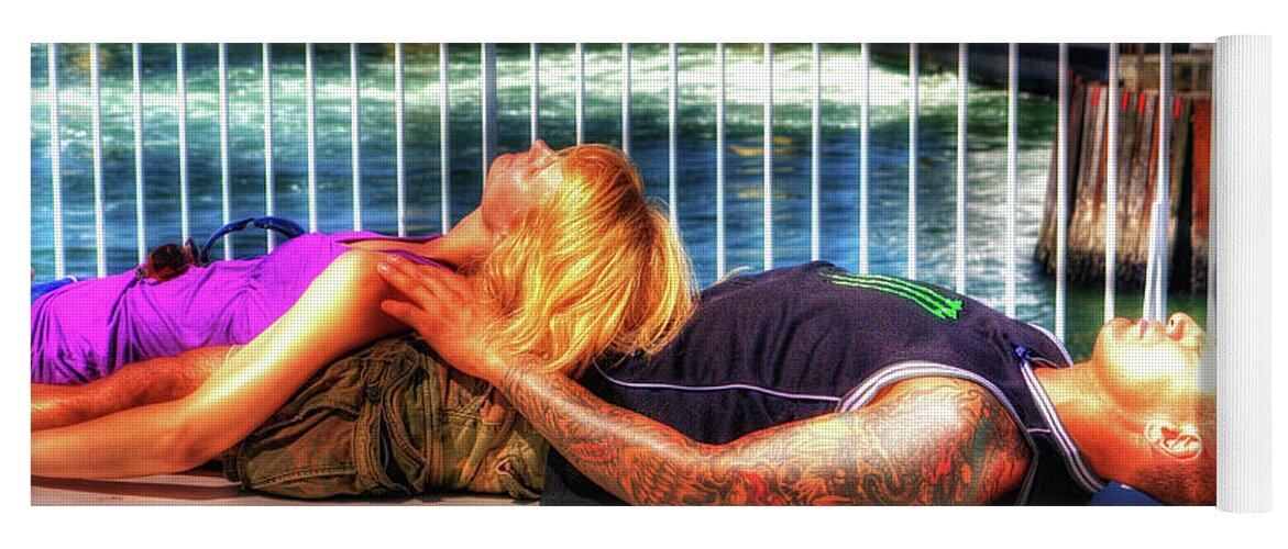 Rest Yoga Mat featuring the photograph Kickin Back On The Ferry by Lawrence Christopher