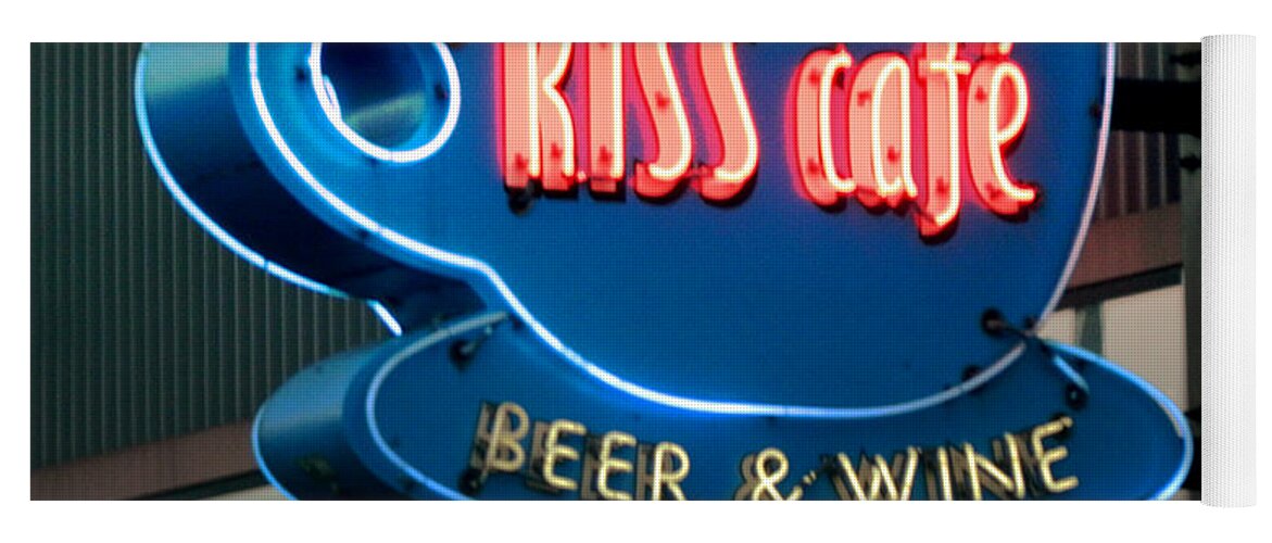 Urban Yoga Mat featuring the photograph Kiss Cafe by Kathleen Grace