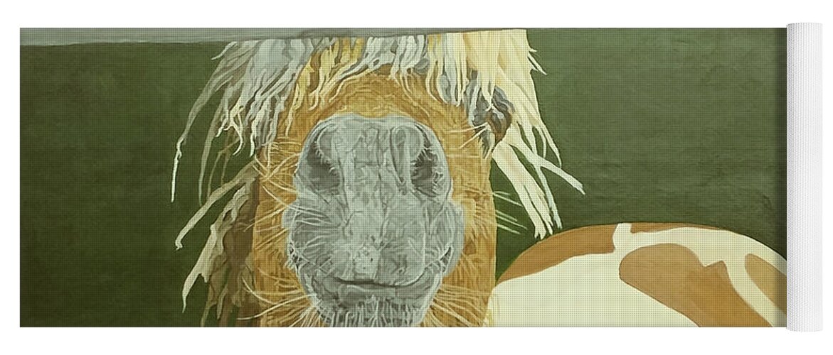 Miniature Horse Yoga Mat featuring the painting Kiss Me Baby by Wendy Shoults
