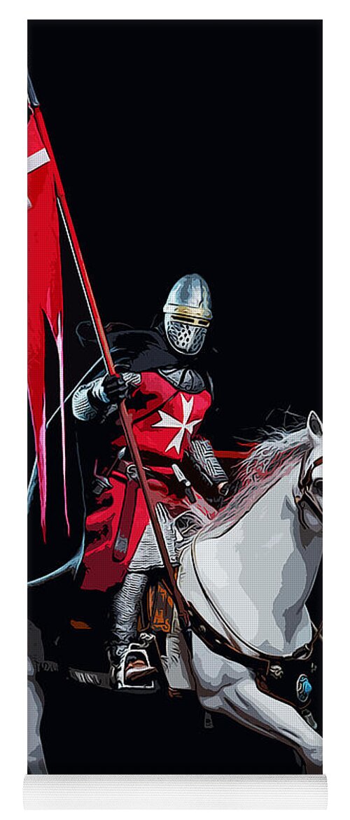 Knight Hospitaller Yoga Mat featuring the painting Knight Hospitaller by AM FineArtPrints