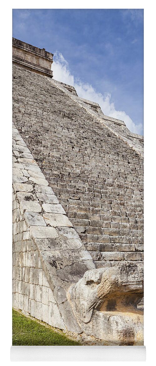 Archaeology Yoga Mat featuring the photograph Kukulkan Pyramid At Chichen Itza by Bryan Mullennix