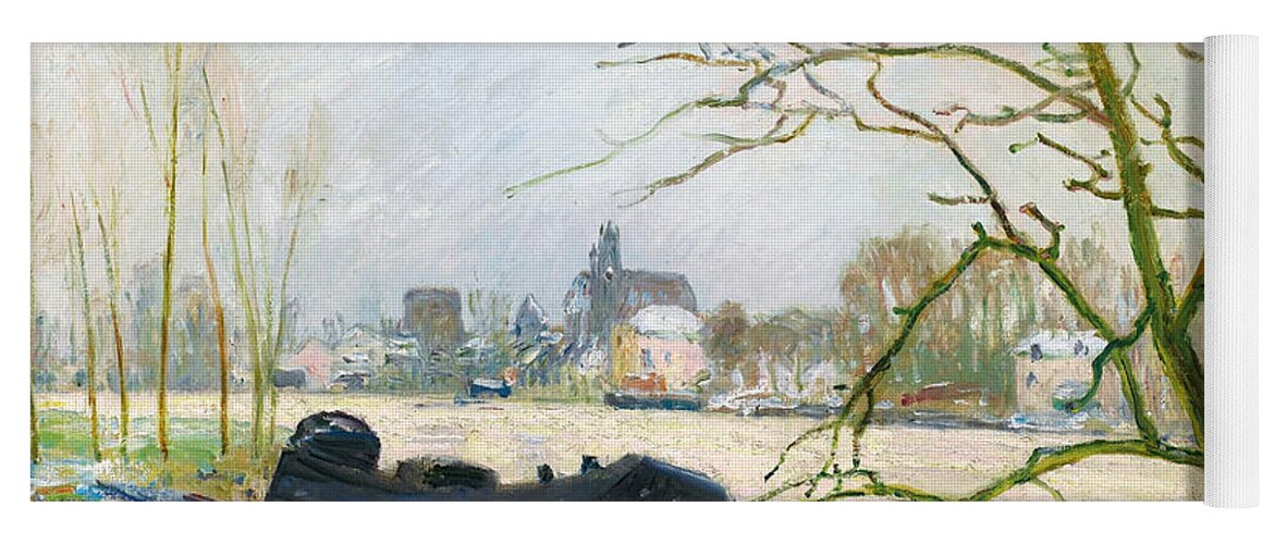Alfred Sisley Yoga Mat featuring the painting La Crue du Loing a Moret by Alfred Sisley