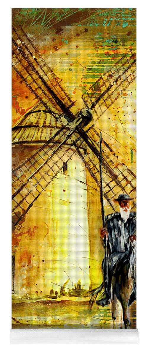 Travel Yoga Mat featuring the painting La Mancha Authentic Madness by Miki De Goodaboom