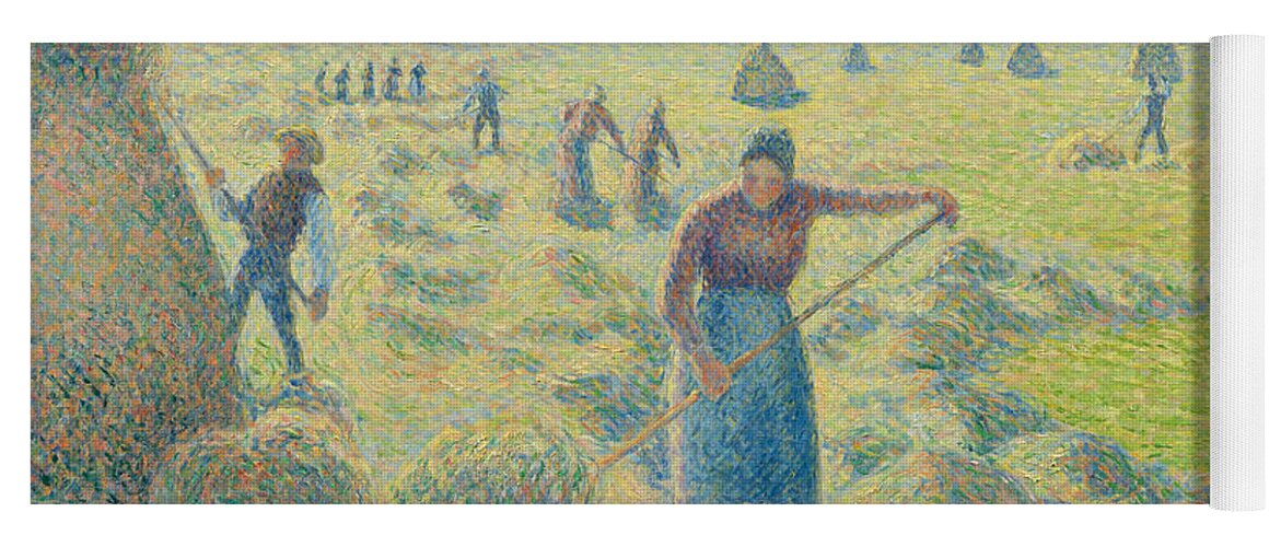 Camille Pissarro Yoga Mat featuring the painting The Harvesting of Hay Eragny by Camille Pissarro