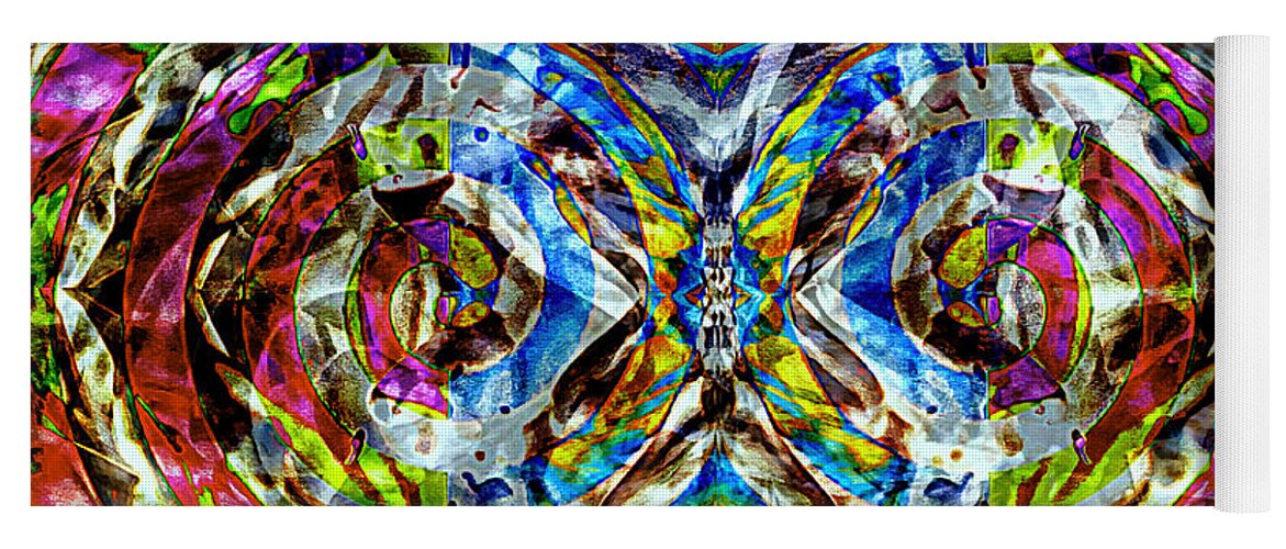 Labyrinth Yoga Mat featuring the painting Labyrinth of the mind by Jolanta Anna Karolska