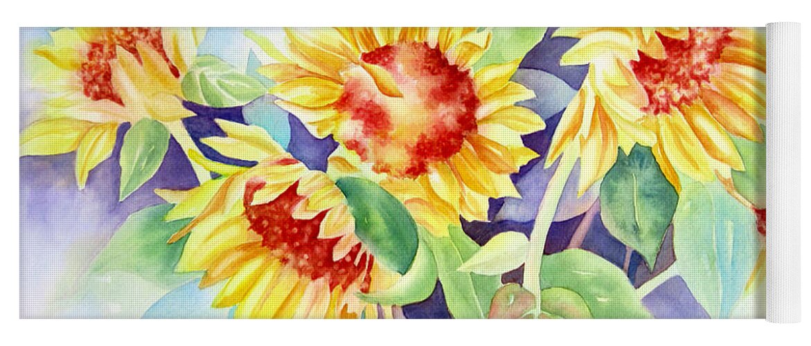 Sunflowers Yoga Mat featuring the painting Ladies In Waiting by Deborah Ronglien