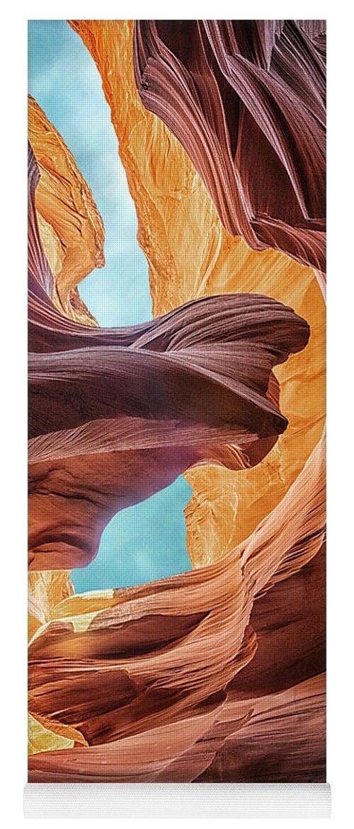 Antelope Canyon Yoga Mat featuring the photograph Lady and the Eagle by Robert Fawcett