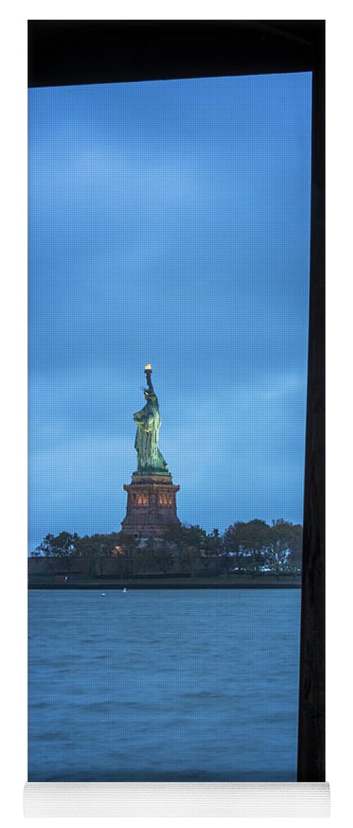 Jersey City New Jersey Yoga Mat featuring the photograph Lady Liberty View by Tom Singleton