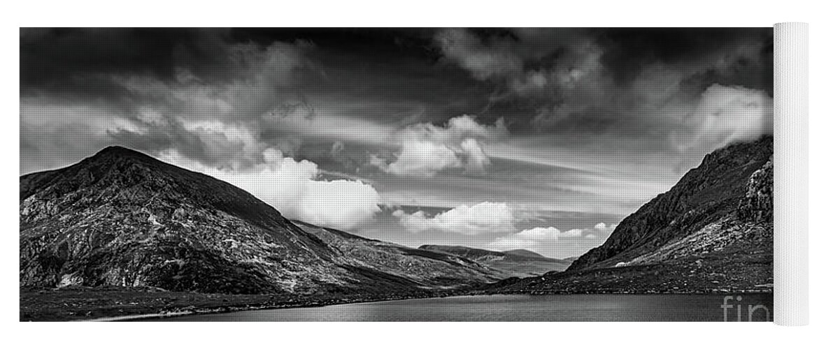 Llyn Idwal Yoga Mat featuring the photograph Lake and Mountains Snowdonia by Adrian Evans