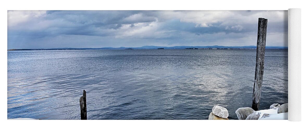 lake Champlain Yoga Mat featuring the photograph Lake Champlain during WInter by Brendan Reals